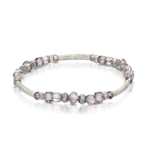 Crystal Square Bracelet - Black Diamond (w/ Silver