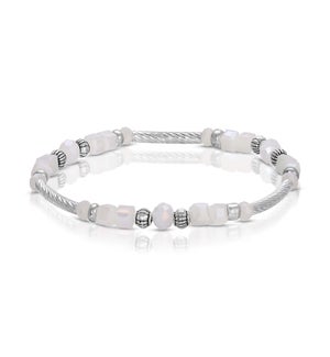 Crystal Square Bracelet - Ice White (with Silver)