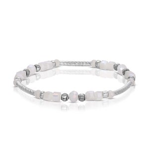 Crystal Square Bracelet - Ice White (with Silver)