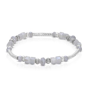 Crystal Square Bracelet - Twilight Gray (w/ Silver