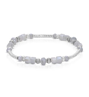 Crystal Square Bracelet - Twilight Gray (w/ Silver