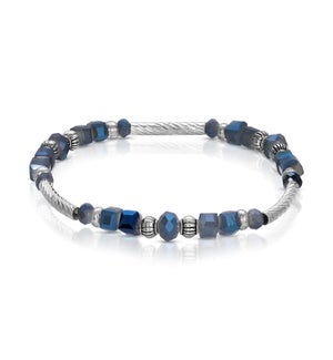 Crystal Square Bracelet -Slate ab (with Silver)
