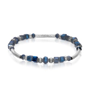 Crystal Square Bracelet -Slate ab (with Silver)