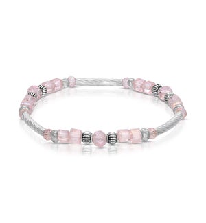 Crystal Square Bracelet - Lt Pink AB (with Silver)
