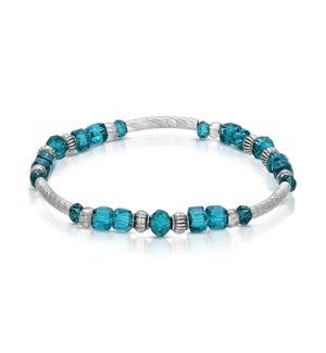 Crystal Square Bracelet - Peacock (with Silver)