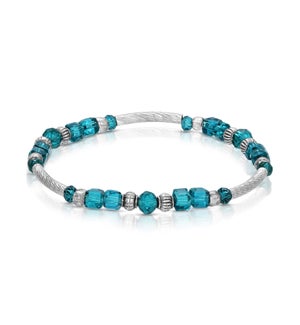 Crystal Square Bracelet - Peacock (with Silver)