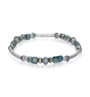 Crystal Square Bracelet - Deep Sea ab (w/ Silver)