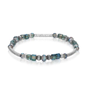 Crystal Square Bracelet - Deep Sea ab (w/ Silver)