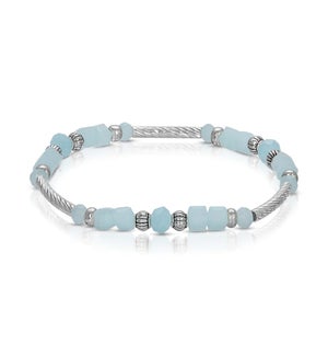 Crystal Square Bracelet - Powder Blue (w/ Silver)