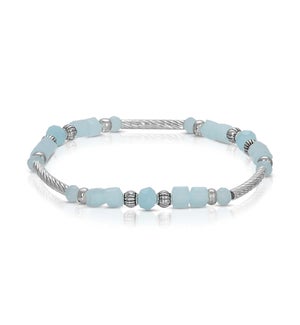 Crystal Square Bracelet - Powder Blue (w/ Silver)