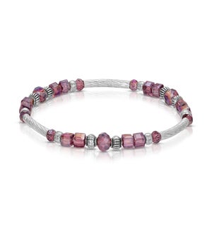 Crystal Square Bracelet - Plum ab (w/ Silver)