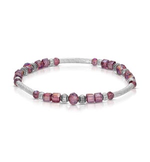 Crystal Square Bracelet - Plum ab (w/ Silver)