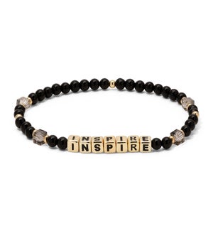 Inspire - Black Onyx and Black Diamon crystal / 14k