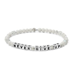 Never Give Up - White Turquoise and Twilight Gray cr