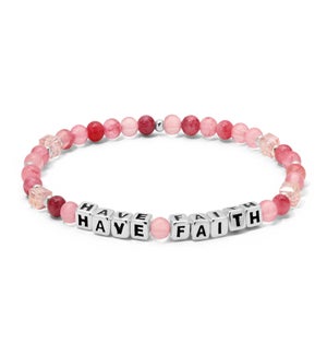 Have Faith - Pink Jade and Lt Pink ab crystal / Ster