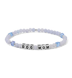 Dog Mom - Blue Lace Stone and Lt Blue crystal / Ster