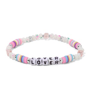 Lover - Pastel Crystal mix w/ Clay Discs Bracelet