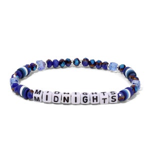 Midnights - Blue Crystal mix w/ Clay Discs Bracele