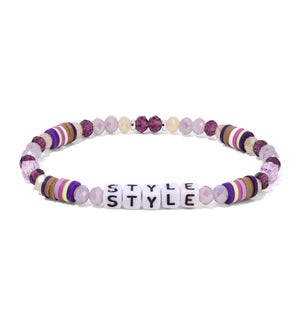 Style - Lavender and Gray Crystal mix w/ Clay Discs