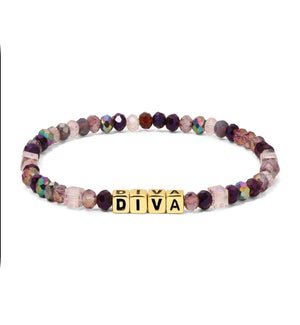 Diva - Purple and Lavender Crystals / 14k gold plate