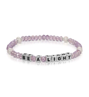 Be a Light - Lavender ab crystal and Pearl / Silver
