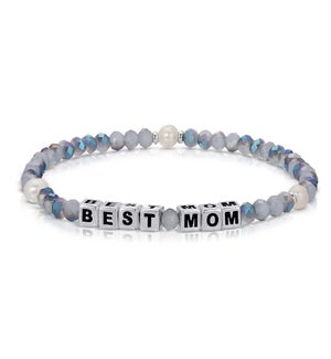Best Mom - Twilight Sky crystal and Pearl / Silver