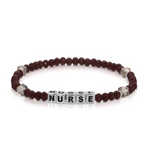 Nurse - Maroon crystal / Silver