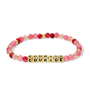 COURAGE-Pink Jade Gemstone and Pink Crystal Bracelet