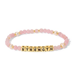 STRENGTH-Rose Quartz Gemstone and Pearl Bracelet