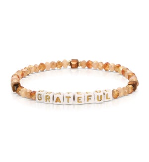 Grateful - Apricot ab mix crystal - white w/ gold