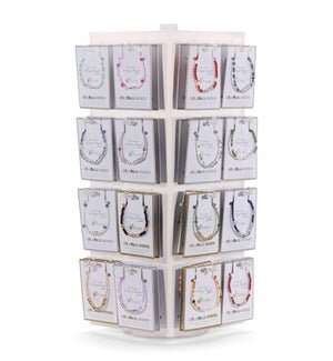 Gemstone and Crystal Colorful Words Bracelet Assortment 96 pcs