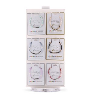 Inspirational Gemstone and Crystal Colorful Words Bracelet Assortment 36 pcs