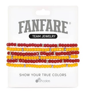 Cabernet and Mustard Crystal Bracelet Set/6