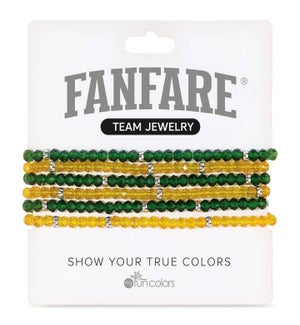 Forest Green and Dandelion Crystal Bracelet Set/6