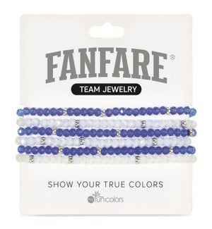 Royal and Ice White Crystal Bracelet Set/6