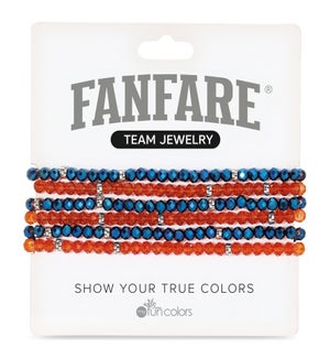 Elec Navy and Deep Orange Crystal Bracelet Set/6