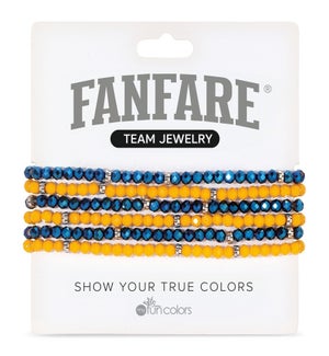 Elec Navy and Mustard Crystal Bracelet Set/6