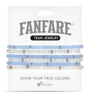 Baby Blue and Ice White Crystal Bracelet Set/6