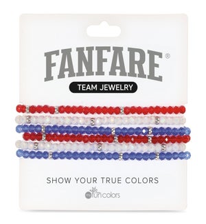 Ruby, Ice White, Royal Crystal Bracelet Set/6