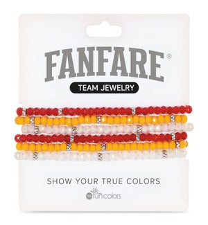 Ruby, Mustard, White Crystal Bracelet Set/6