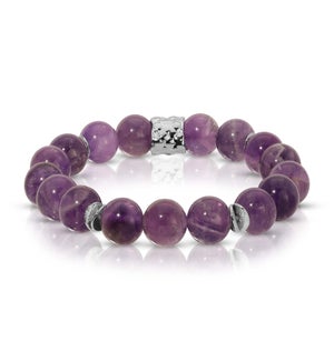 Amethyst - 10mm gemstone w/ silver accents