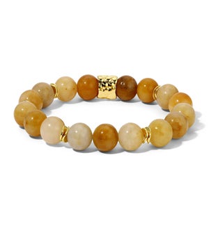 Honey Jade - 10mm gemstone w/ gold accents