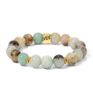 Amazonite - 10mm gemstone w/ gold accents