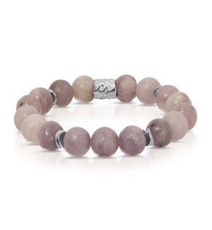 Lilac Jade - 10mm gemstone w/ silver accents