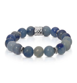 Blue Aventurine - 10mm gemstone w/ silver