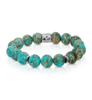 Sea Sediment Jasper - 10mm gemstone w/ silver