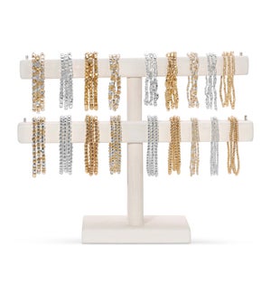 Gold, Silver and Mixed Metal Cube and Round Bracelet Assortment 108pcs