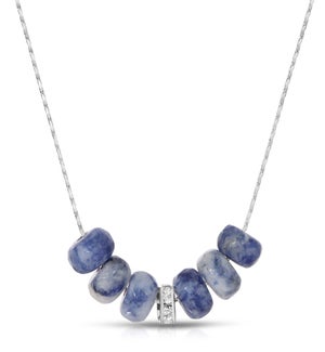 Slide Necklace - Denim Sodalite Gemstone Rondelle