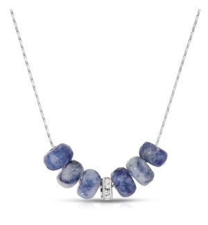 Slide Necklace - Denim Sodalite Gemstone Rondelle