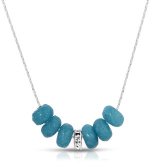 Slide Necklace - Angelite Gemstone Rondelle